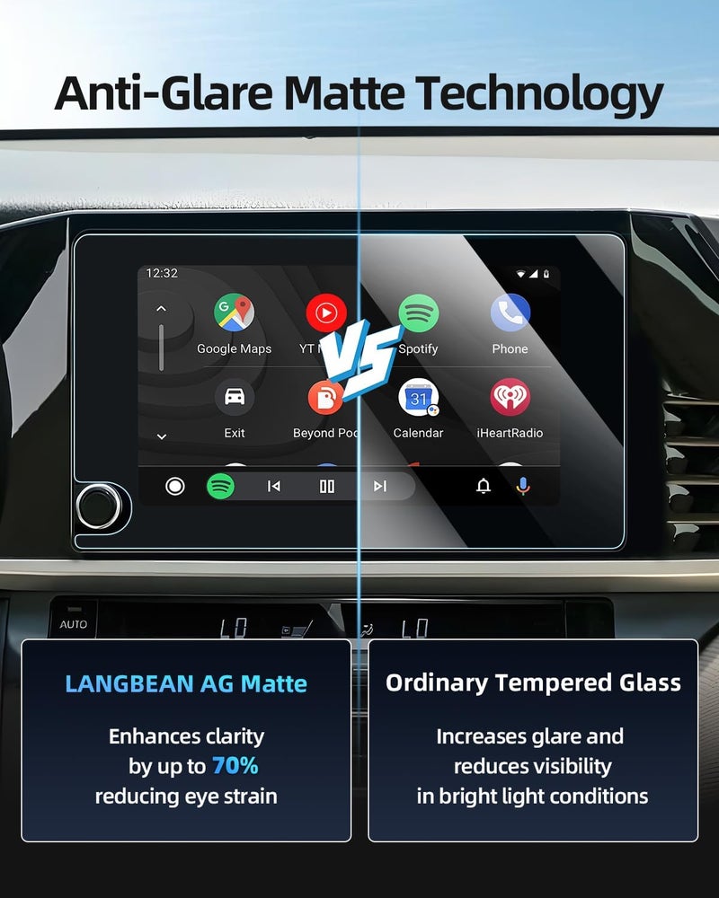 LANGBEAN Anti-Glare Matte 8-Inch Screen Protector for 2026 2025 Toyota Camry (LE/SE) Infotainment Touchscreen, 9H Tempered Glass/Anti-Scratch 2025 Camry Accessories - Image 3